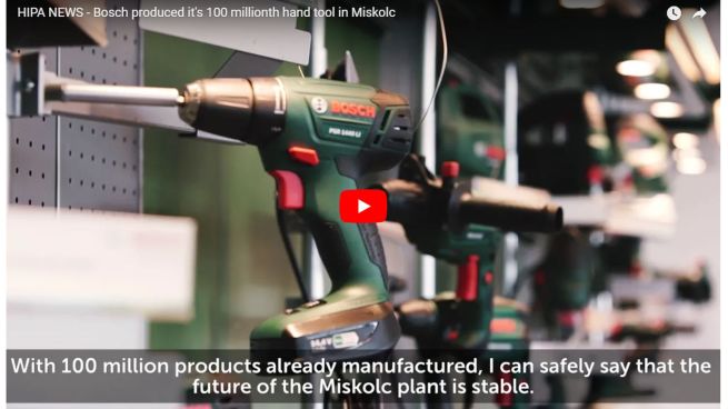 A miskolci Bosch gyár az európai gépgyártás egyik leginnovatívabb egysége - VIDEÓ RIPORT